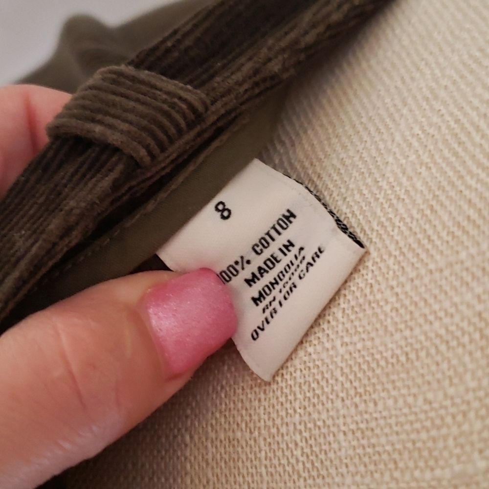 Vintage Covington 100% cotton corduroy army green midi skirt - Picture 8 of 8